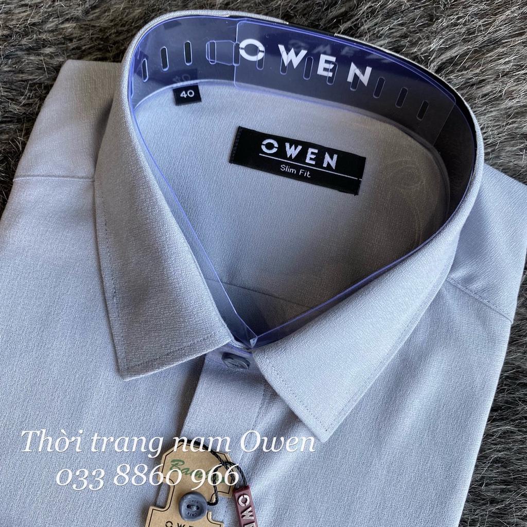 OWEN - Áo sơ mi dài tay Owen Slimfit chất sợi tre màu ghi xám 23410