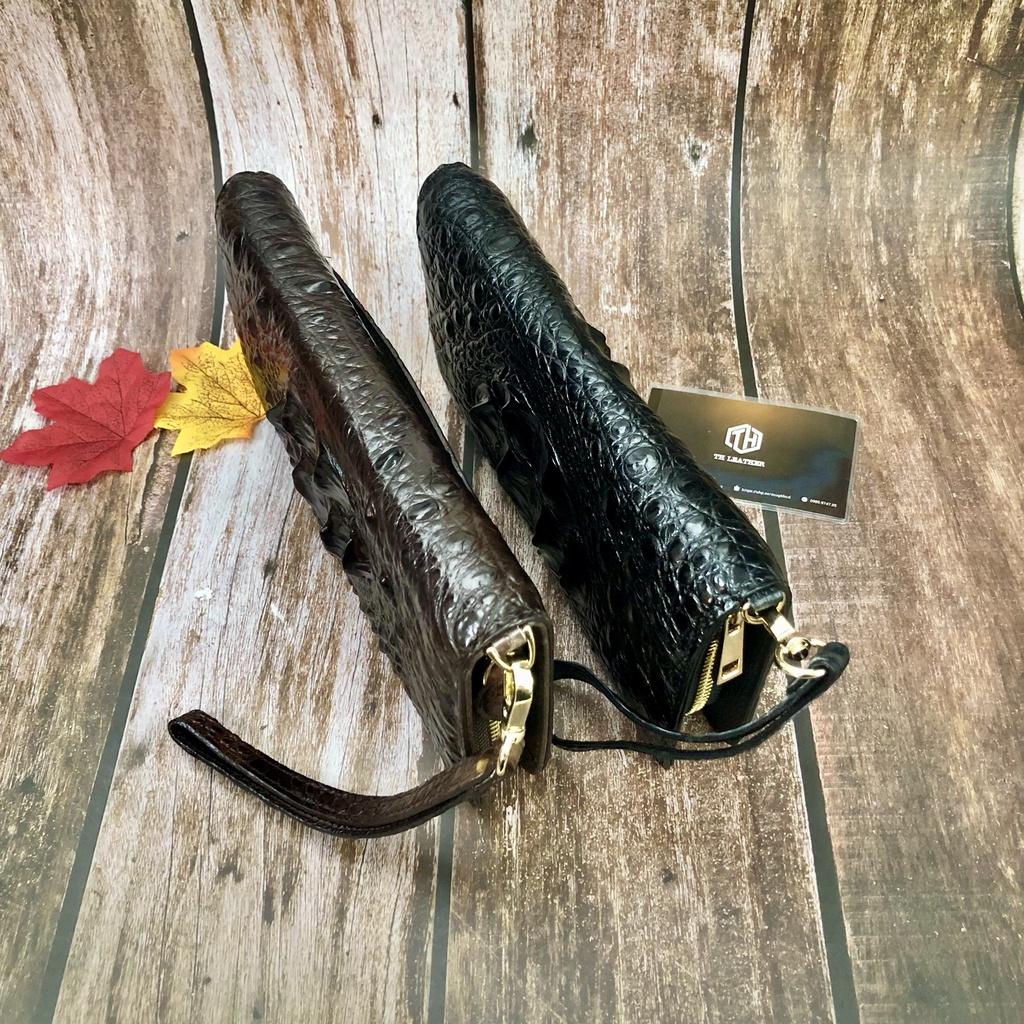 Clutch Cá Sấu Màu Nâu