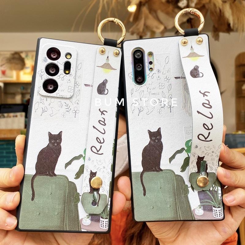 Ốp Lưng Mèo Relax Cho Dòng Samsung Galaxy Note 20 Ultra / Note 20 / Note 10 Plus / Note 10 / S20 Ultra / S20 Plus / S10 Plus / Note 10 Lite