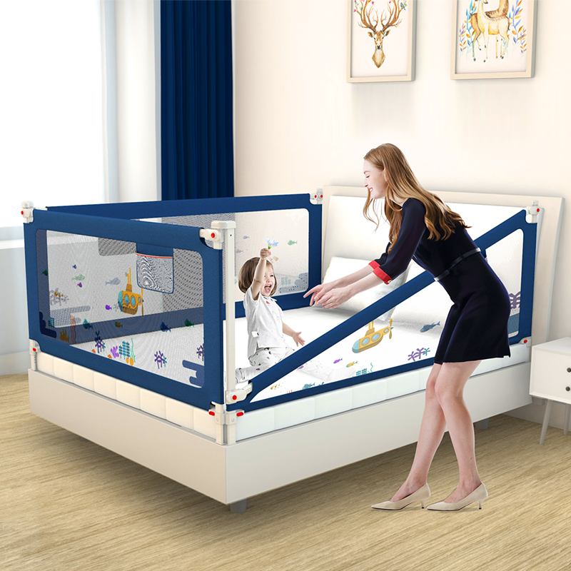 Thanh chắn giường cho bé cao cấp KidAndMom BR02 cao tới 105cm, hạ được 1 góc, thiết kế chống kẹt, chống vấp ngã, 24 nắc điều chỉnh mẫu mới nhất trượt lên xuống (Giá 1 thanh)
