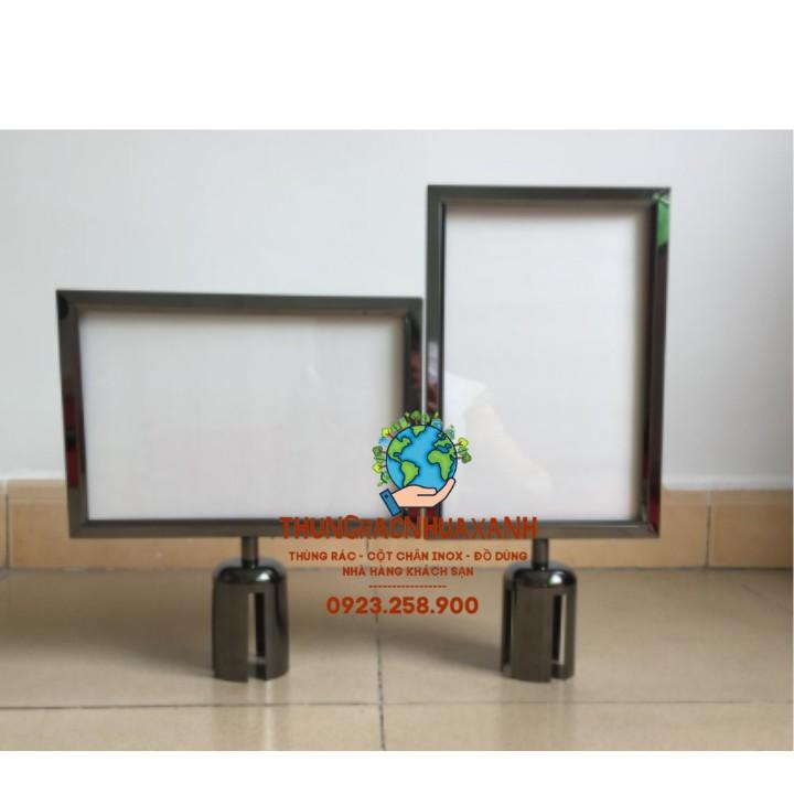 BIỂN BÁO BẢNG A3 CỘT CHẮN INOX 2M