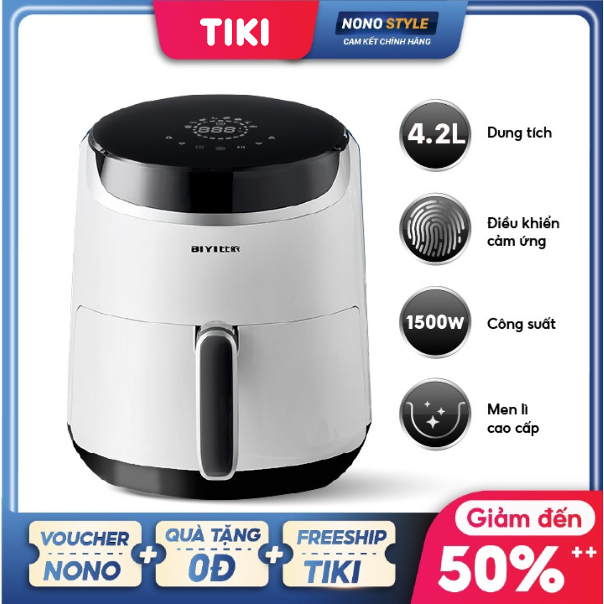 Nồi Chiên Không Dầu BIYI AF69A - Hàng Chính Hãng