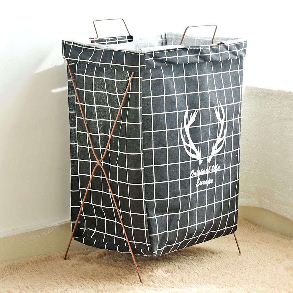 Collapsible Households Storage Basket Laundry Hamper X-frame Basket 56x33cm