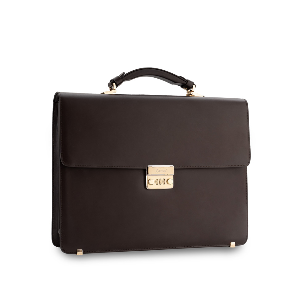 Cặp Xách Nam Gence Khóa Số Da Bò Box CTS18