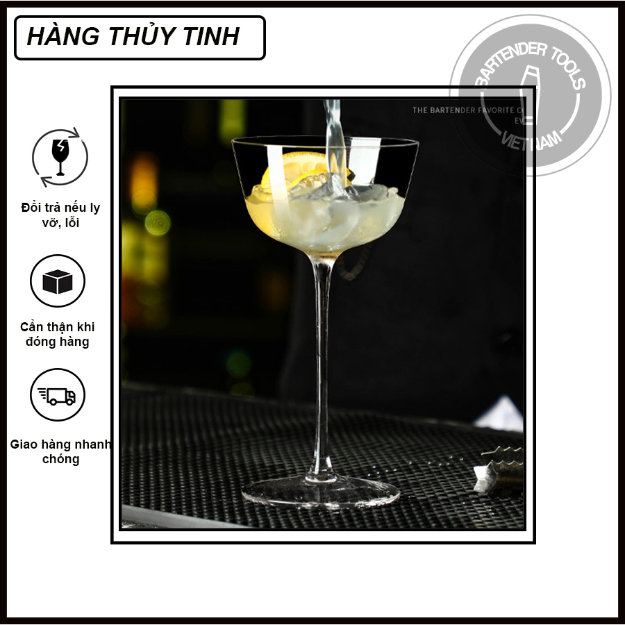 Cocktail glass - Ly cocktail thủy tinh miệng xòe đứng (BG58)