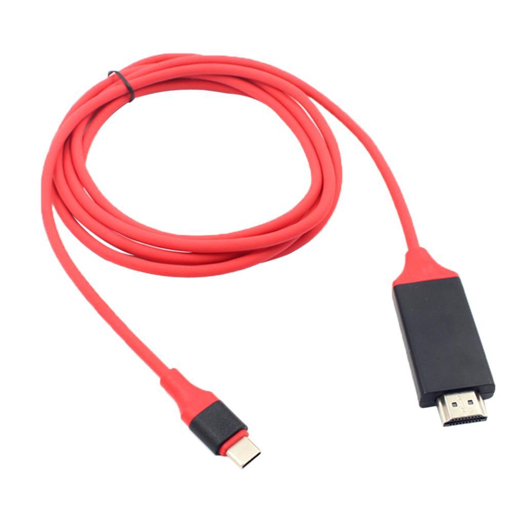 USB-C USB 3.1 Type C to  4K Adapter Cable for Phone Laptop 2 Meters Red