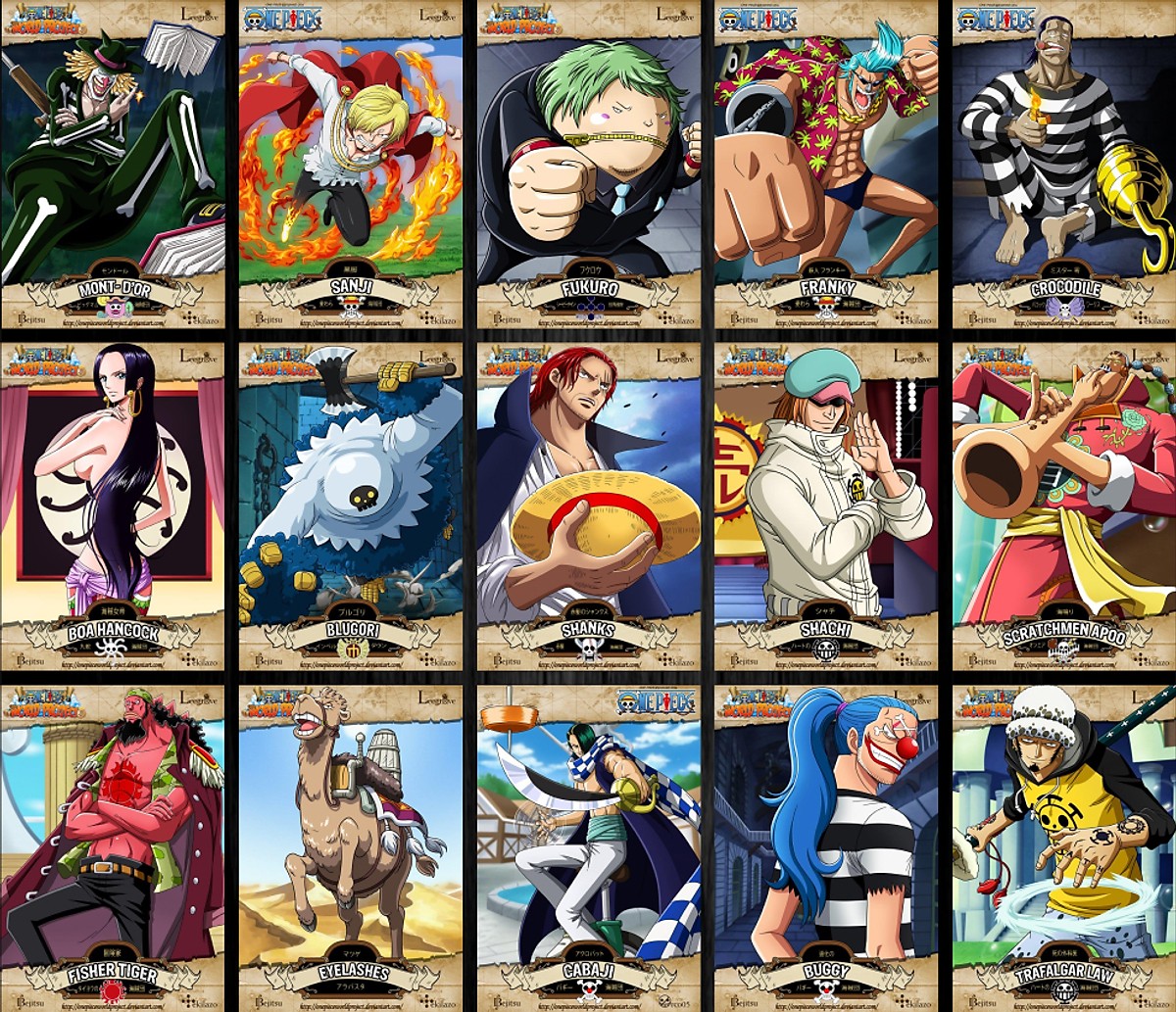Combo 10 Tờ truy nã - Wanted Poster nhân vật One Piece World Project - Khổ lớn 28.7cm x 40.6cm