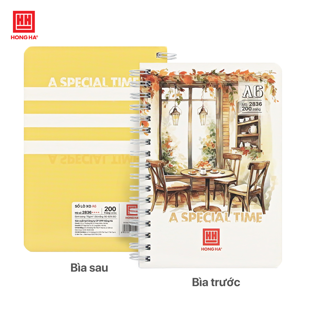 Sổ lò xo 200 trang A6 Hồng Hà Bistro - 2836