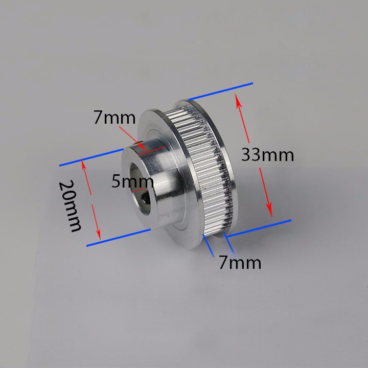 Buly, Puly, Pulley Trục 5mm - 48 Răng, sử dụng với dây đai 2GT-6mm
