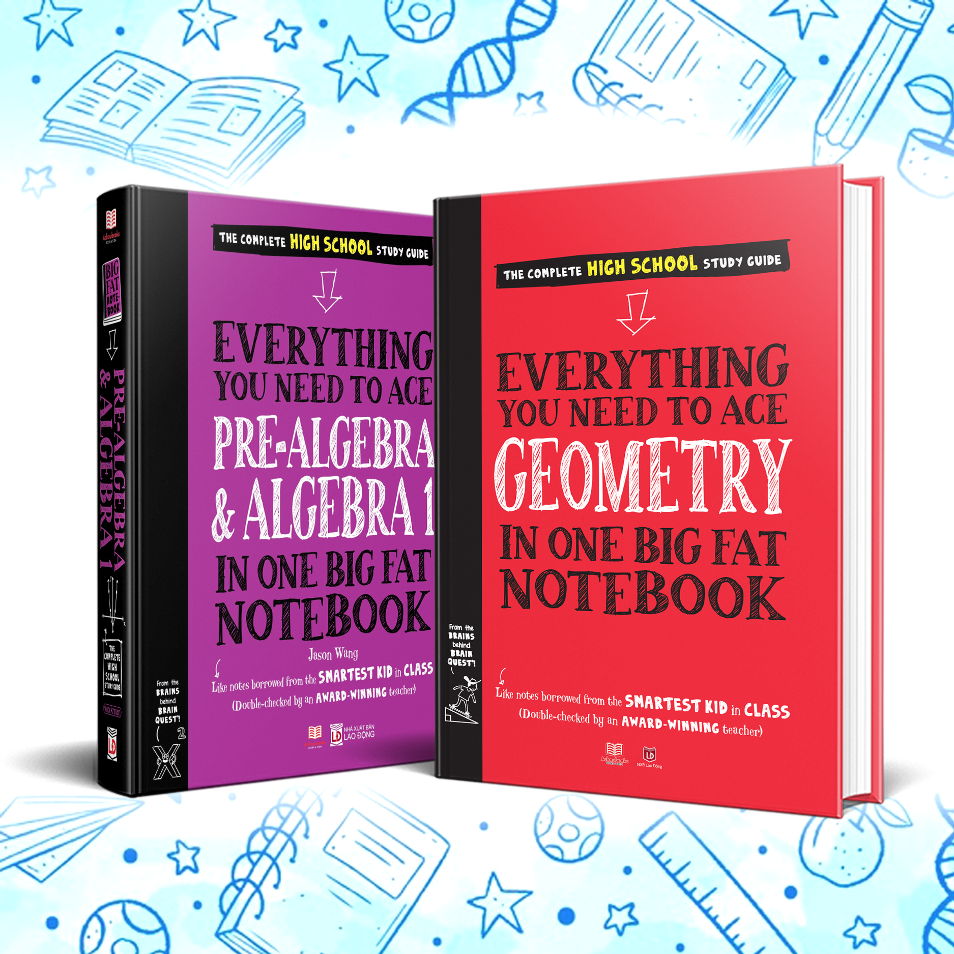 Sách Everything You Need To Ace Geomistry, Prealgebra And Algebra big fat notebooks ( Sổ Tay Hình Học Và Sổ Tay Đại Số Bản Tiếng Anh ) - Tổng Hợp Kiến Thức Hình Học và Đại Số Cho Học Sinh Từ Lớp 8 Đến Lớp 12 - Á Châu Books, Bìa Cứng, In Màu