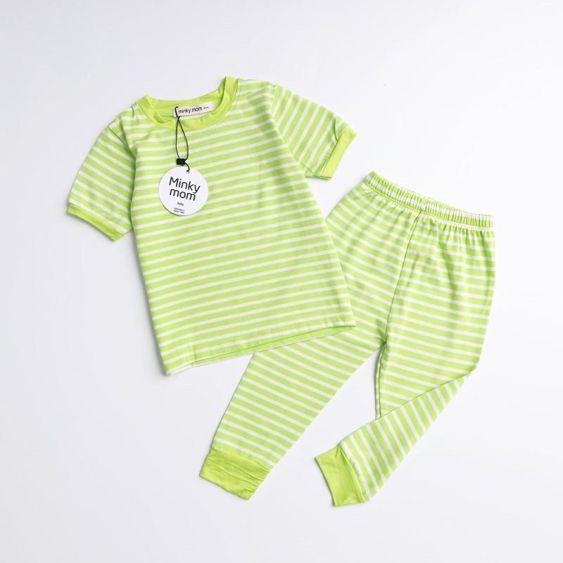 Bộ thun sọc dài sợi visco cao cấp co giãn mềm mịn cho bé 5-30 kg