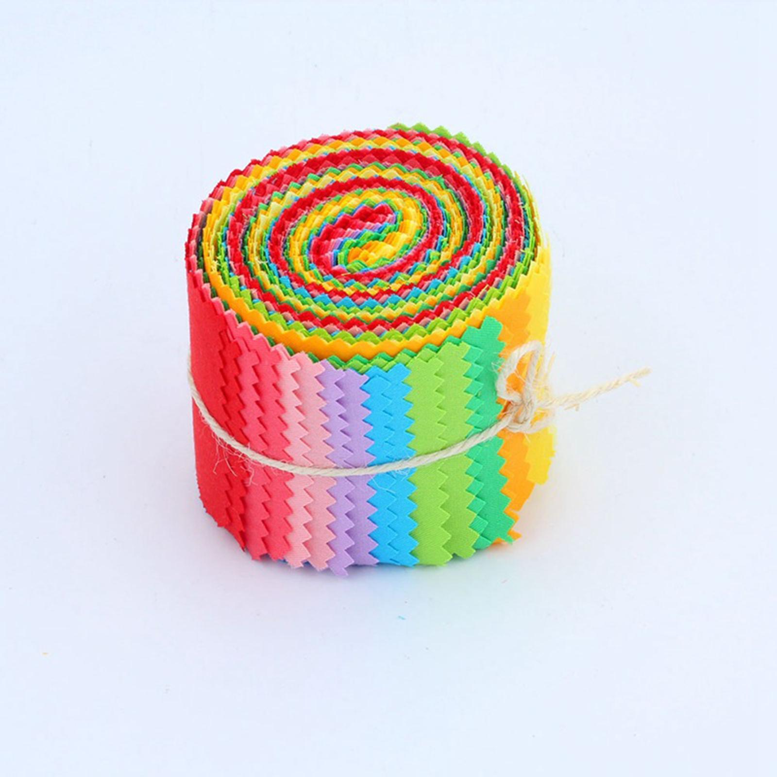 Colorful Roll Up Cotton Fabric Strips Bundles 20Pcs