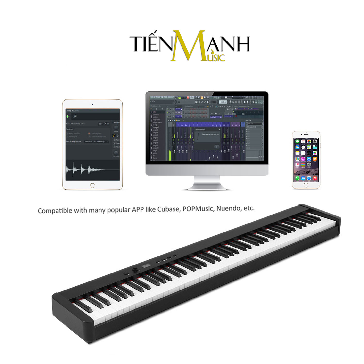 Đàn Piano Điện Bora BX5 - Đàn, Chân, Bao, Nguồn - 88 Phím nặng Cảm ứng lực Midi Keyboard Controllers BX5- Kèm Móng Gẩy DreamMaker