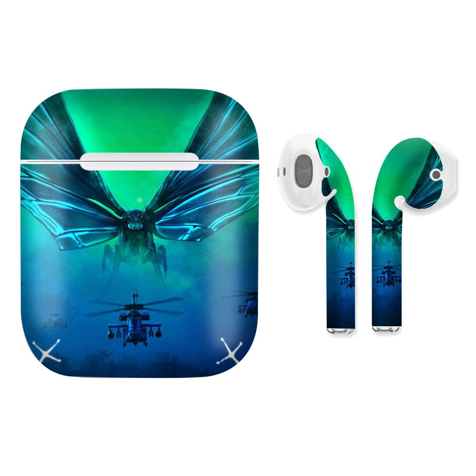 Miếng dán skin chống bẩn cho tai nghe AirPods in hình Godzilla - Godz002 (bản không dây 1 và 2)