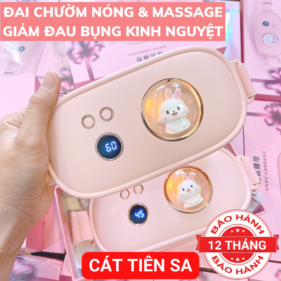 Máy Massage Bụng Kinh GS006, Đai Chườm Nóng Matxa Giảm Đau Bụng Kinh, Máy Rung Làm Ấm Tử Cung Cho Phụ Nữ Đến Kỳ Kinh