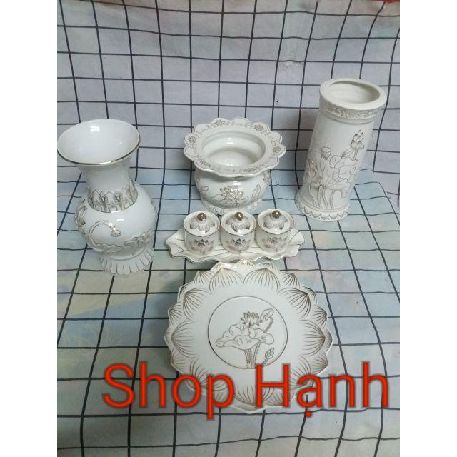 Combo thờ cúng bạch ngọc hứng tàn_size trung