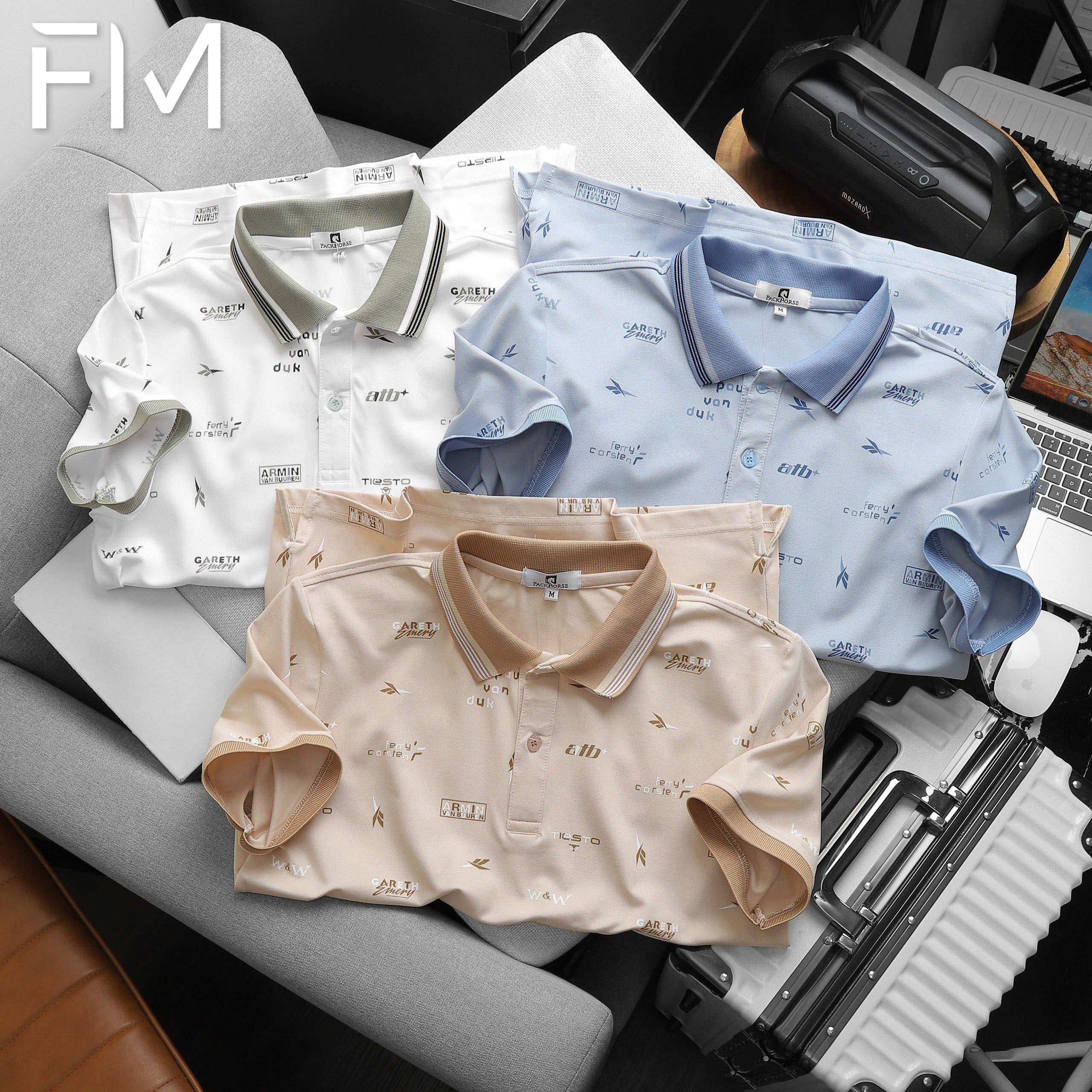 Áo thun polo nam PG họa tiết, chất thun cá sấu lạnh - FORMEN SHOP - FMPS223