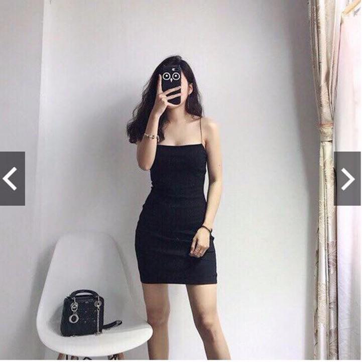 Váy 2 dây quai ngang sợi bún thời trang XIXO cao cấp DAM0019