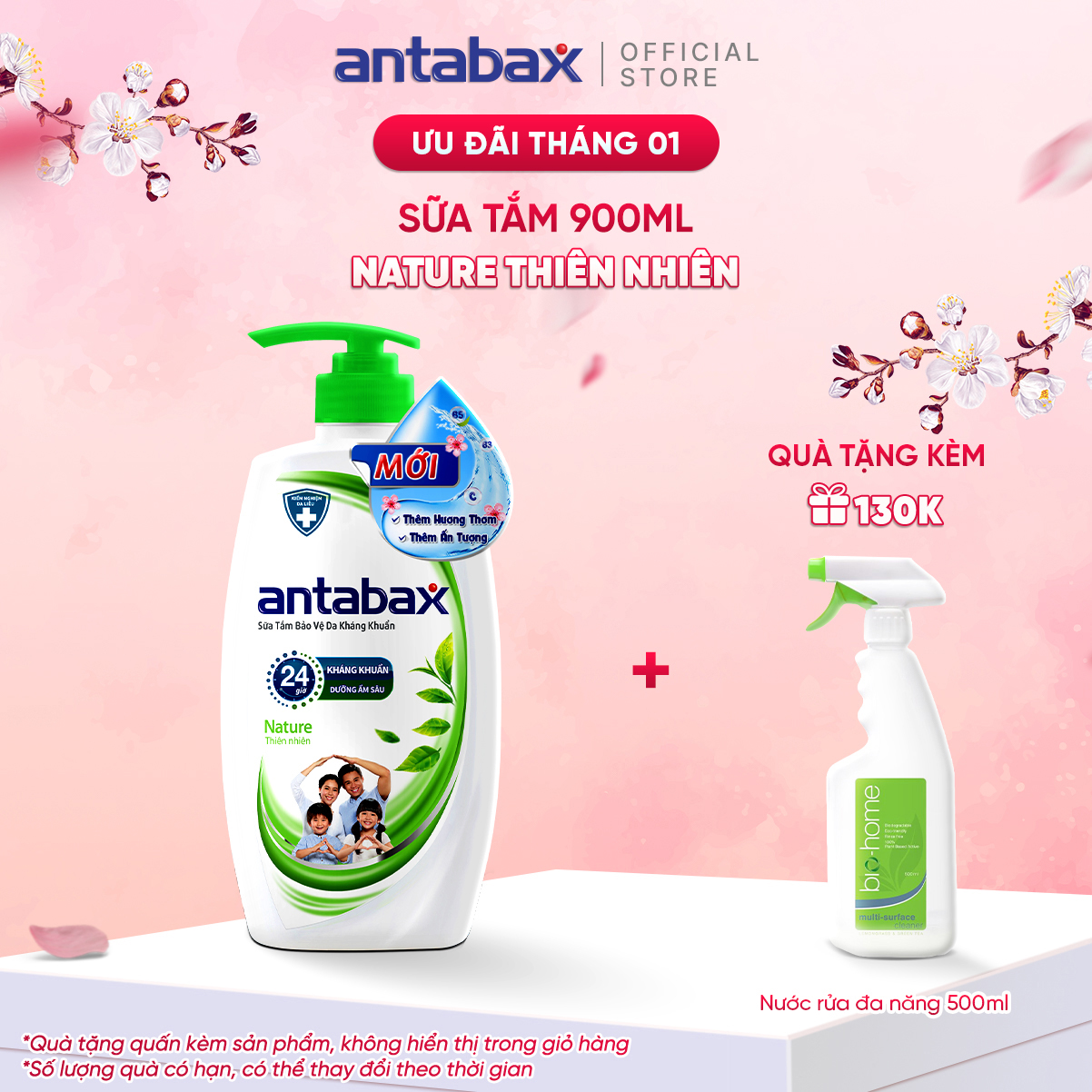 Sữa Tắm Bảo Vệ Da Kháng Khuẩn Antabax Nature Thiên Nhiên 900ml