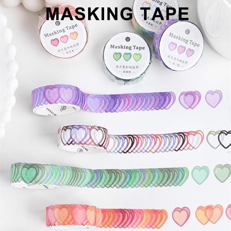 Cuộn 100 miếng dán Washi hình dáng sáng tạo trang trí sổ tay DIY