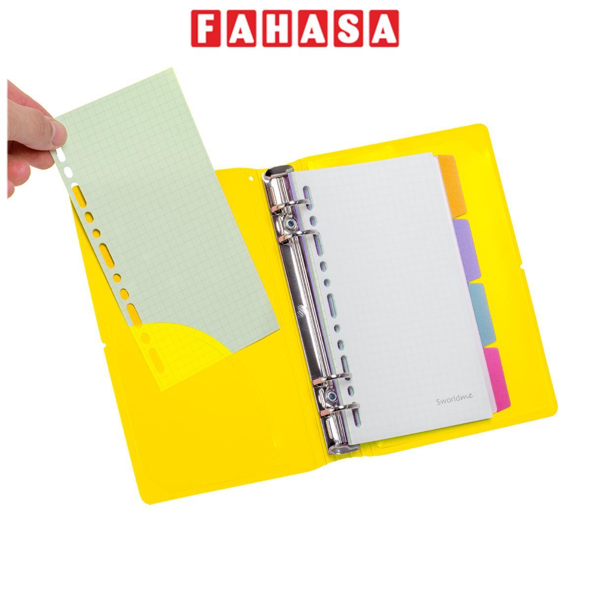 Sổ Còng Trang Trí A6 Bìa Cứng - 80 Trang 4 Lỗ - Sworld ST6188-PE - Purple