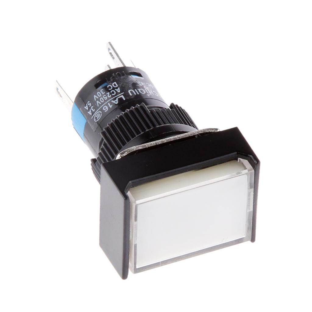 2-6pack DC 24V Push Button Momentary Self Reset Rectangle Switch w/ LED Light