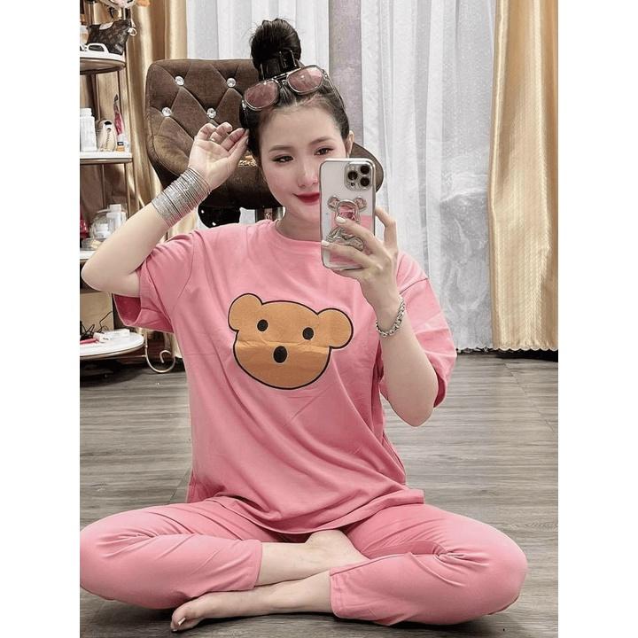 SÉT BỘ NỮ QUẦN DÀI ÁO TAY LỠ IN GẤU CỰC CUTE CHO CÁC CHỊ EM MẶC THU ĐÔNG Ở NHÀ ĐI CHƠI KẾT HỢP TT