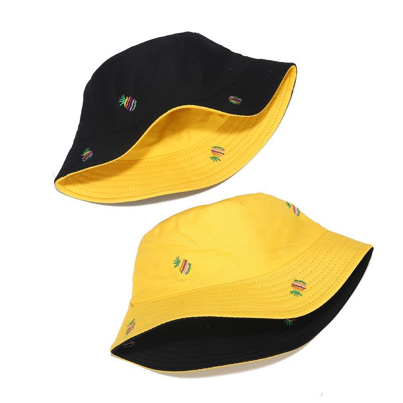 Nón vành thêu hình quả dứa thời trang unisex