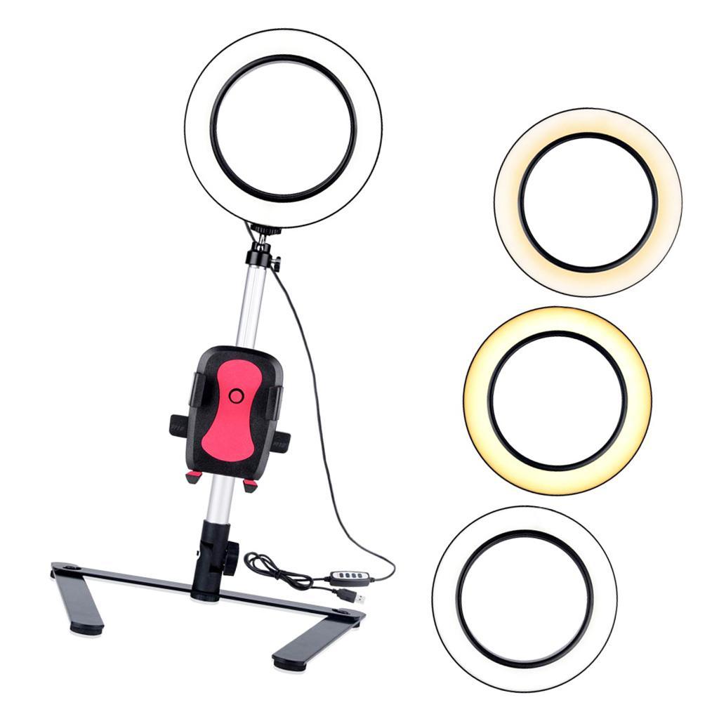 Portable Ring Light LED Camera Tripod Stand Phone Holder for YouTube Video