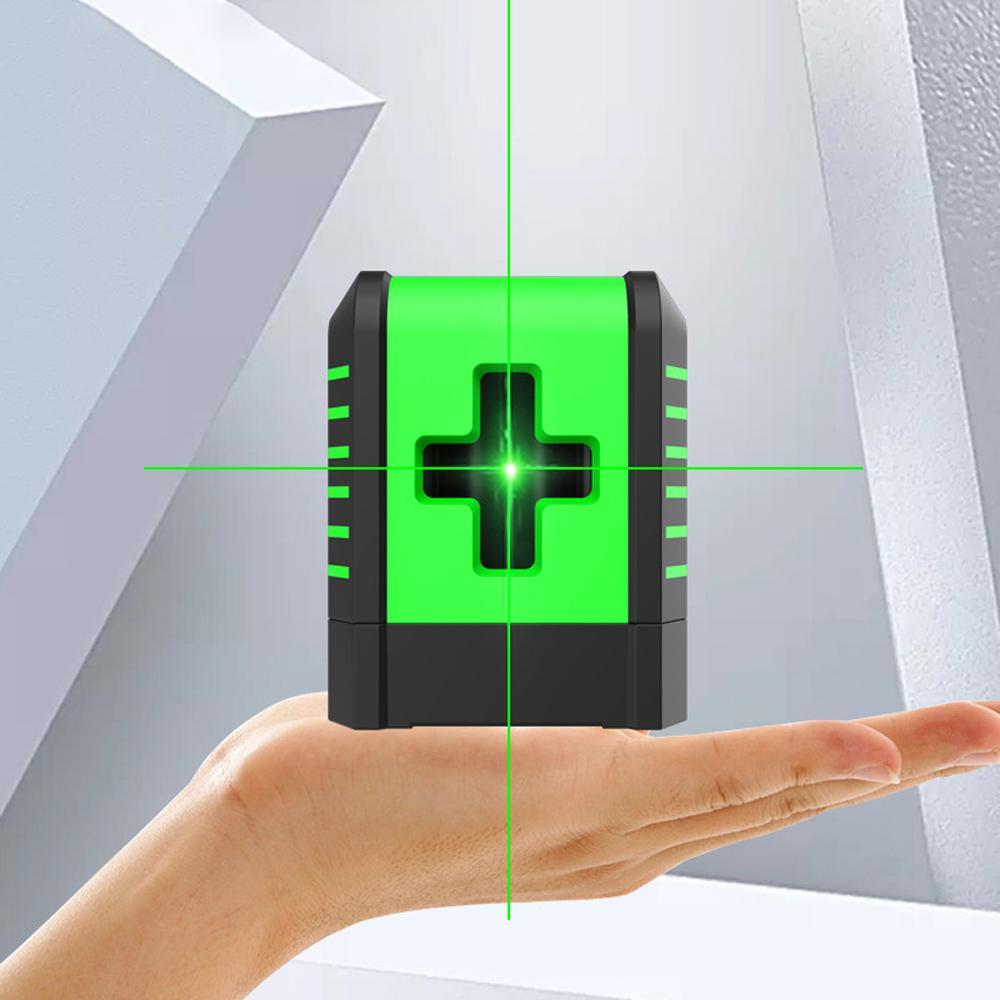 Small Portable 2 Lines Laser Level Leveling Laser 3° Self Levelling Diagonal Line Multi-function Laser Level for Household Flooring Tile Layout Door Window Install
