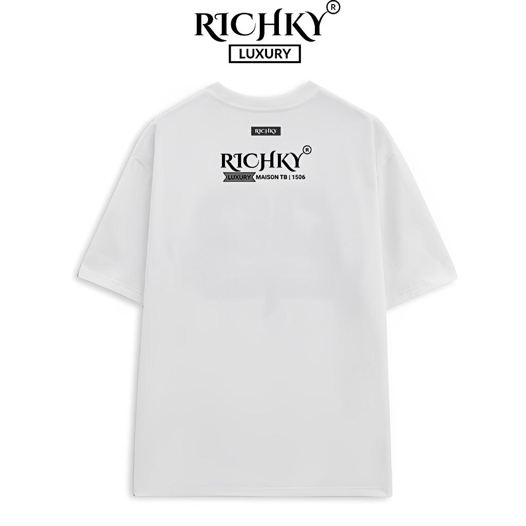 Áo Thun Unisex Richky Premium Tee Luxury Maison TB Trắng - RKP04