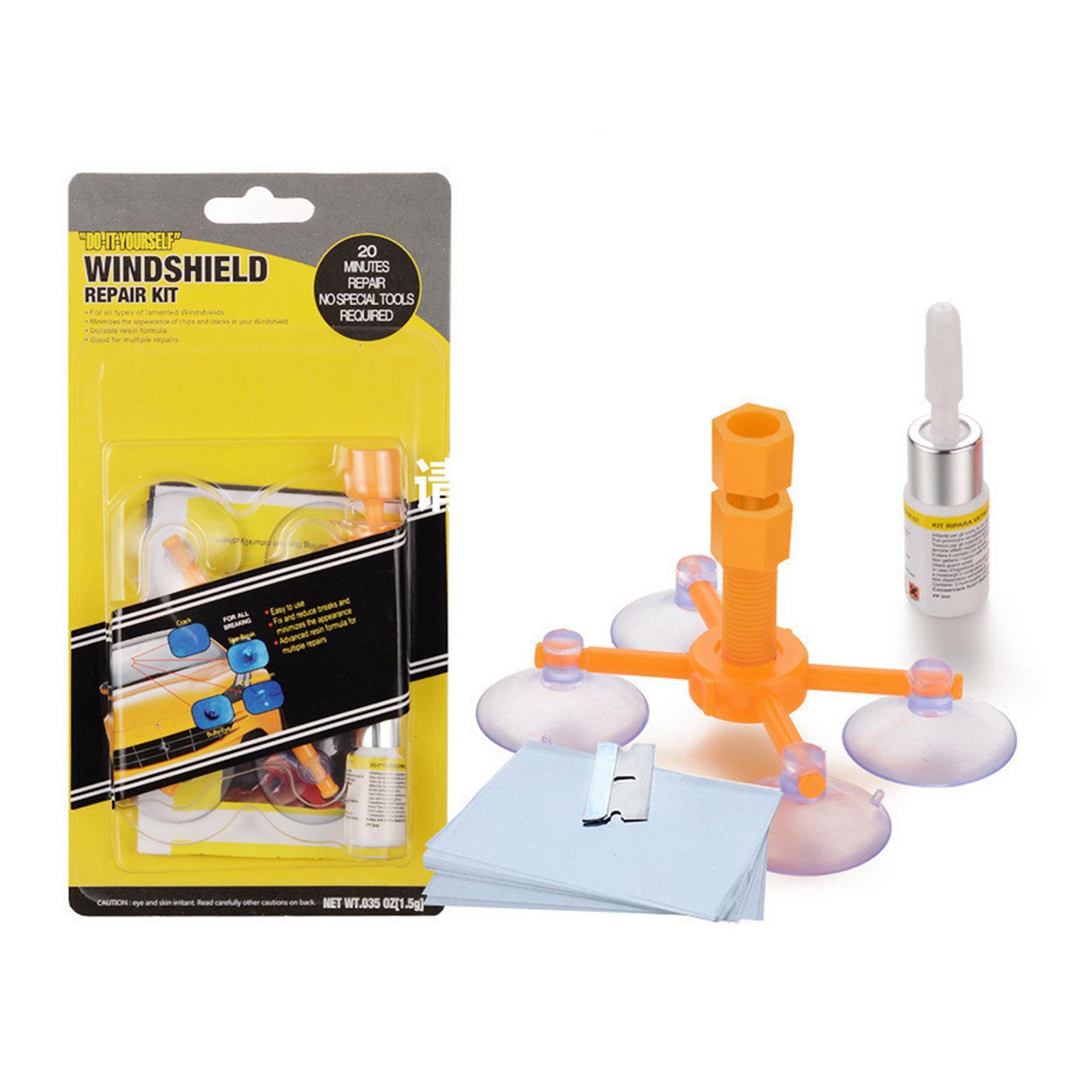 Glass Repair Fluid Windshield Repair Set Repair Parts Tools with 1 Bottle of Resin Auto Glass Repair Set for Star Shaped Crack Cracks