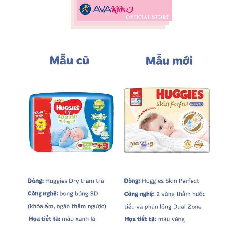 Miếng lót Huggies Skin Perfect size NB1 108 + 9 miếng (Dưới 5 kg) - Giao bao bì ngẫu nhiên