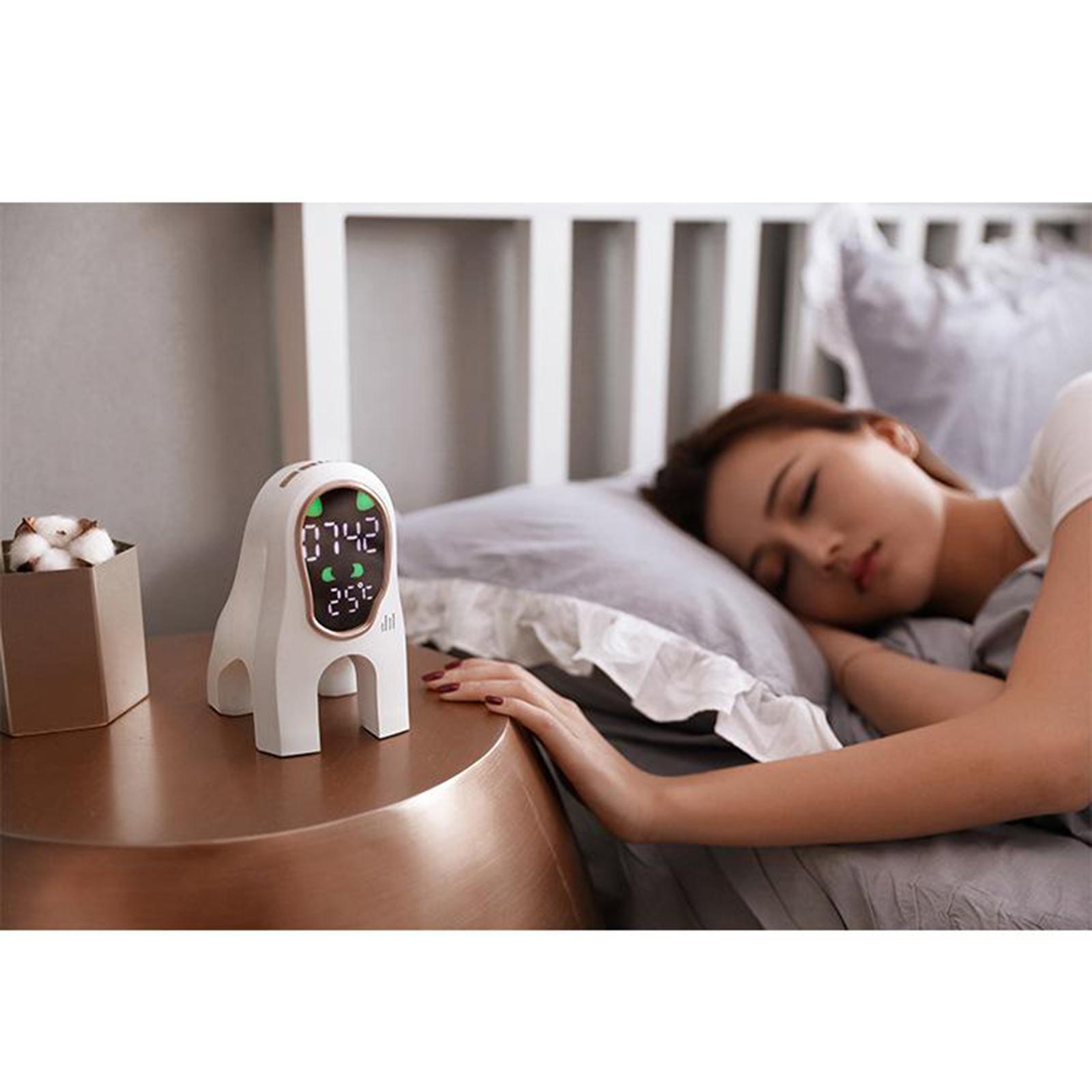LED Digital Alarm Clock Snooze 12/24Hr Weekend Mode USB Nightlight White