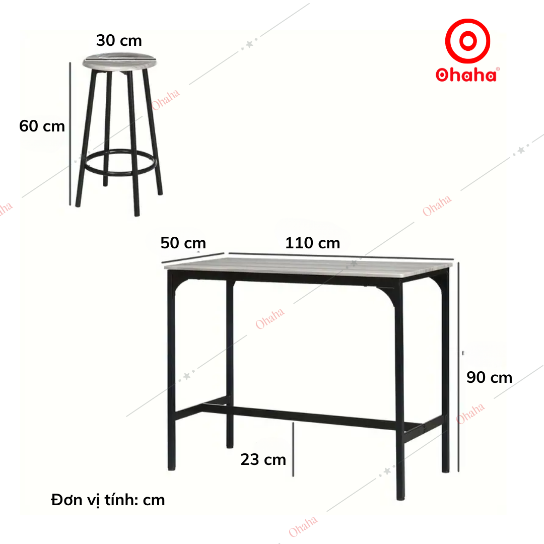 Freeship HCM - Bộ bàn ăn đa năng có ghế Ohaha - BA015