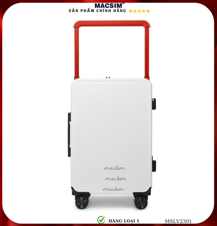 Vali cao cấp Macsim SMLV2301 cỡ 20 inch/ 24inch màu trắng- Hàng loại 1