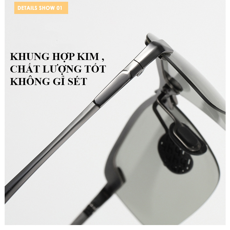 Kính râm nhìn đêm nam M05M kính râm thay đổi màu sắc cảm quang lái xe đặc biệt ngày và đêm sử dụng kép phân cực lái xe