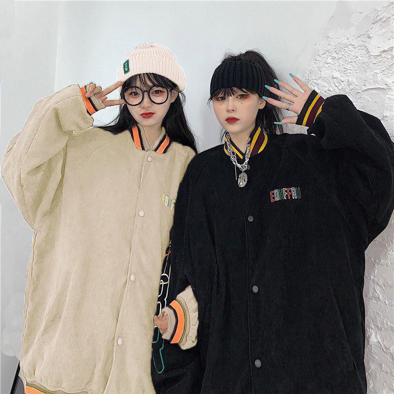 Áo Khoác Bomber Nam Nữ - Áo Khoác Kaki Unisex EOHFFRU Vải Nhung Siêu Hot - LP.STORE