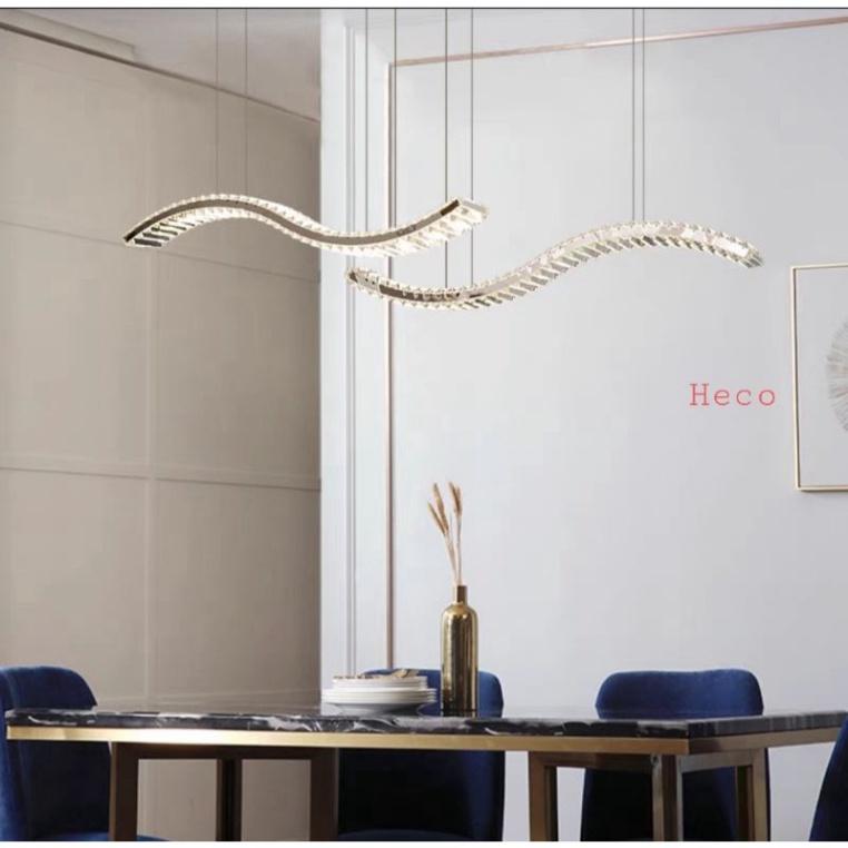 Đèn thả bàn ăn phale dài yêu cầu K9, đèn decor hiện đại DT