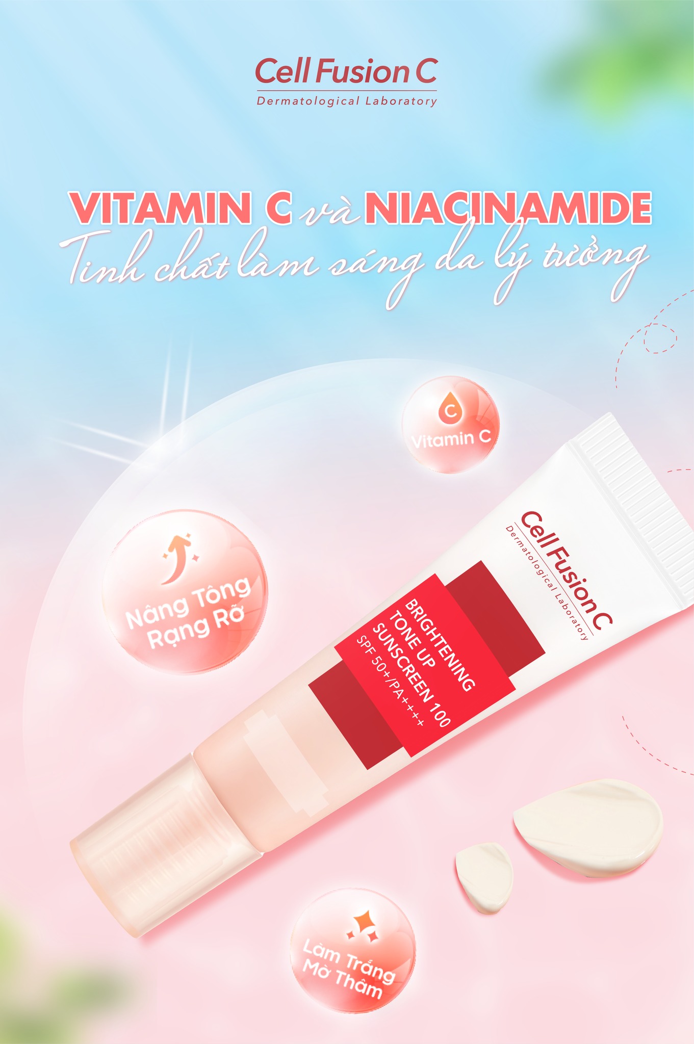 Kem chống nắng bật tone da BRIGHTENING TONE UP SUNSCREEN 100 SPF 50+/PA++++