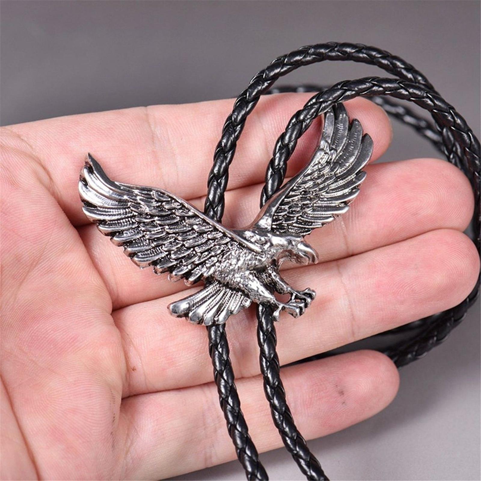 Alloy Bolo Tie Eagle Pendant Necktie Jewelry Retro Style Adjustable Necklace