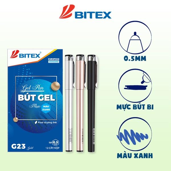 Bút Gel Bitex G23 mực xanh, sang trọng, màu ngẫu nhiên