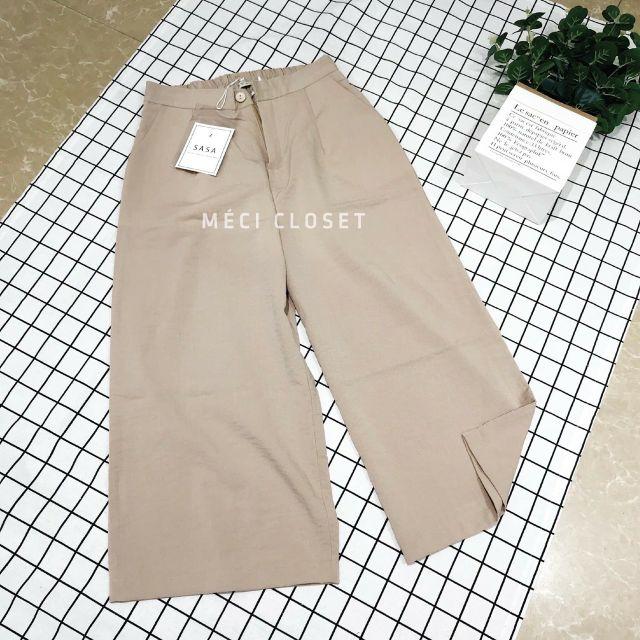 Quần culottes lửng khóa thật lưng chun ( mã 606)