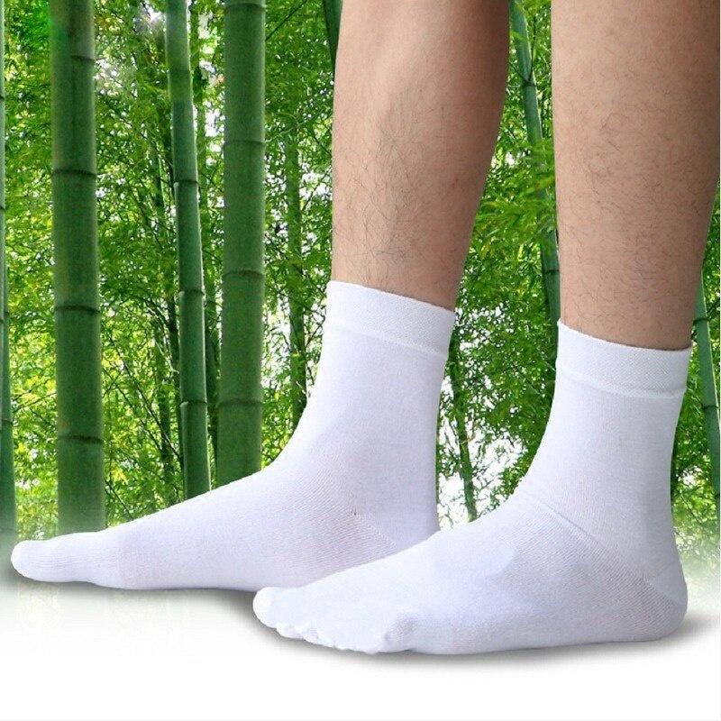 Men Socks Bamboo Fiber Breathable Deodorant Sport Socks High Tube Solid Color Elastic Business Socks Men Short Socks