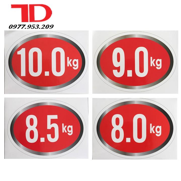 Tem KG Dán Máy Giặt Loại 10KG, TEM DECAN DÁN SỐ KG MÁY GIẶT sẵn keo tự dính, Điện Lạnh Thuận Dung