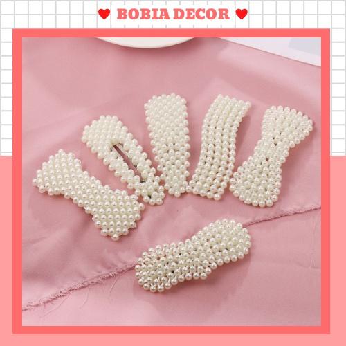 Kẹp tóc nhiều mẫu dễ thương - Kẹp tóc phong cách Hàn Quốc đính ngọc trai