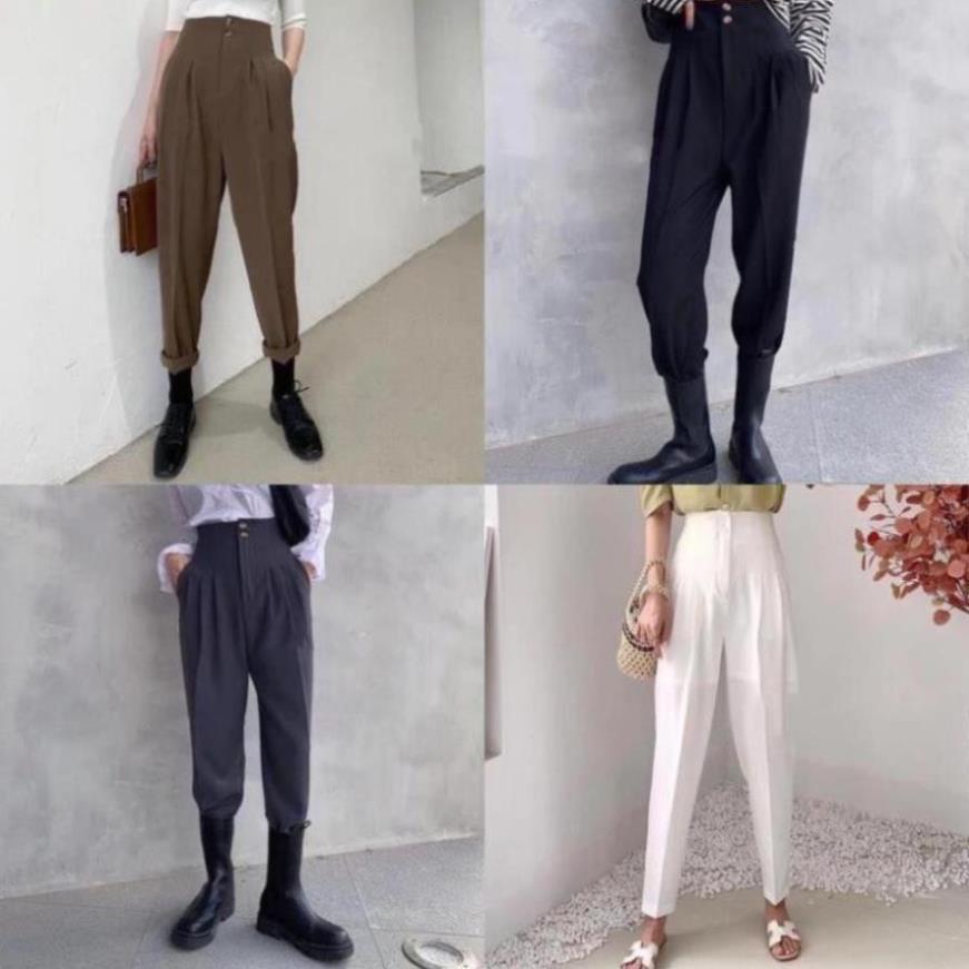 QUẦN BAGGY HAI CÚC DÁNG THỤNG B322, QUẦN BAGGY CÔNG SỞ CHO CHỊ EM