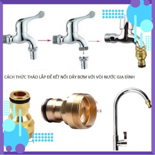 ️ Bộ dây vòi xịt nước rửa xe,tưới cây ,tăng áp 3 lần,loại 3m,5m 206701 đầu đồng,cút,nối nhựa đen+ mở chai