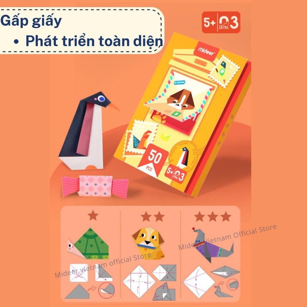 Giấy Gấp Origami Mideer Origami 3 cấp độ, Đồ Chơi Thủ Công giáo dục sáng tạo Cho Bé 2 3 4 5 Tuổi