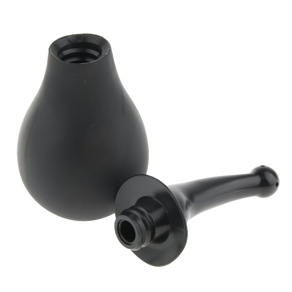 Men Women Enema Bulb Clean Anal Silicone Douche with Nozzle Kit Set Black